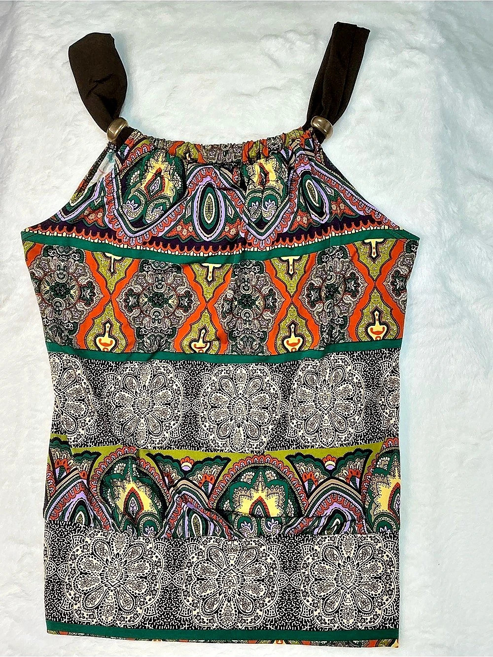 B-Wear Paisley Halter Tank Top in Multicolor Small Like New